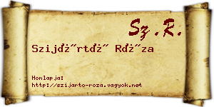 Szijártó Róza névjegykártya